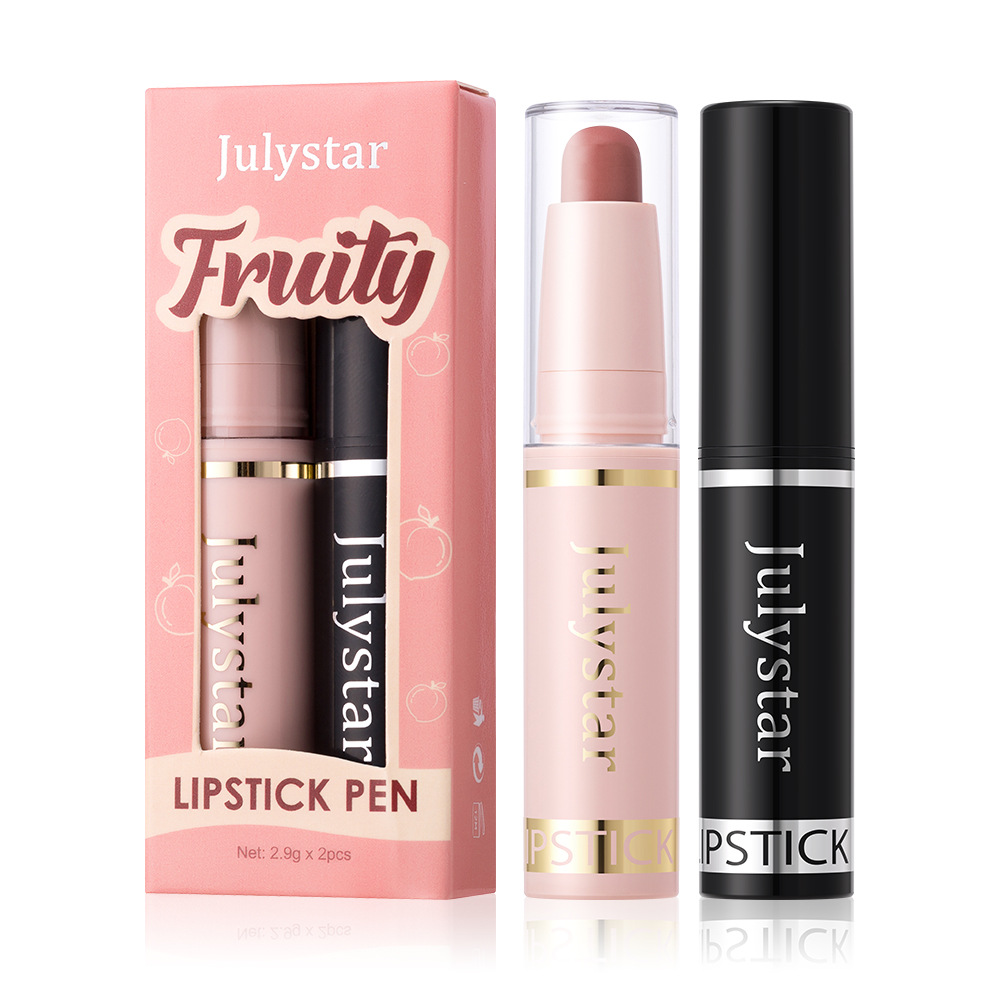 Julystar Fruit-flavored Moisturizing Beauty Water Light Lipstick Long-lasting Waterproof Bestseller Matte matte two-piece lipstick Item Picture