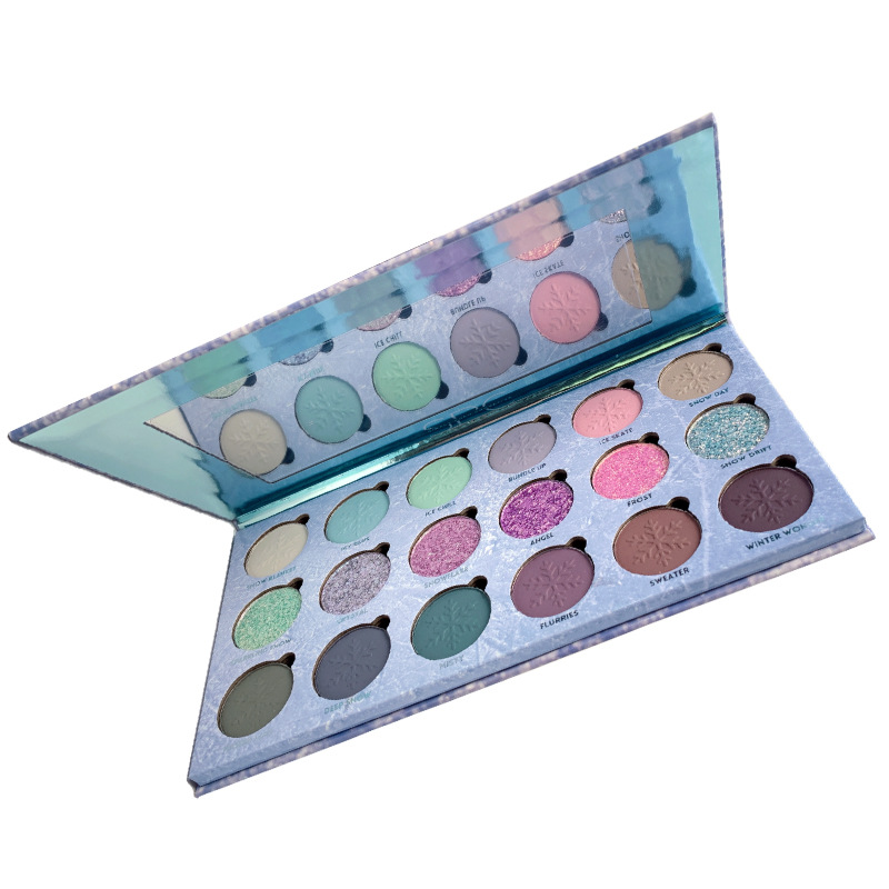 Cross-border cosmetic eyeshadow export 18-color palette FDA standard color customization, OEM processing for new foreign trade styles Item Picture