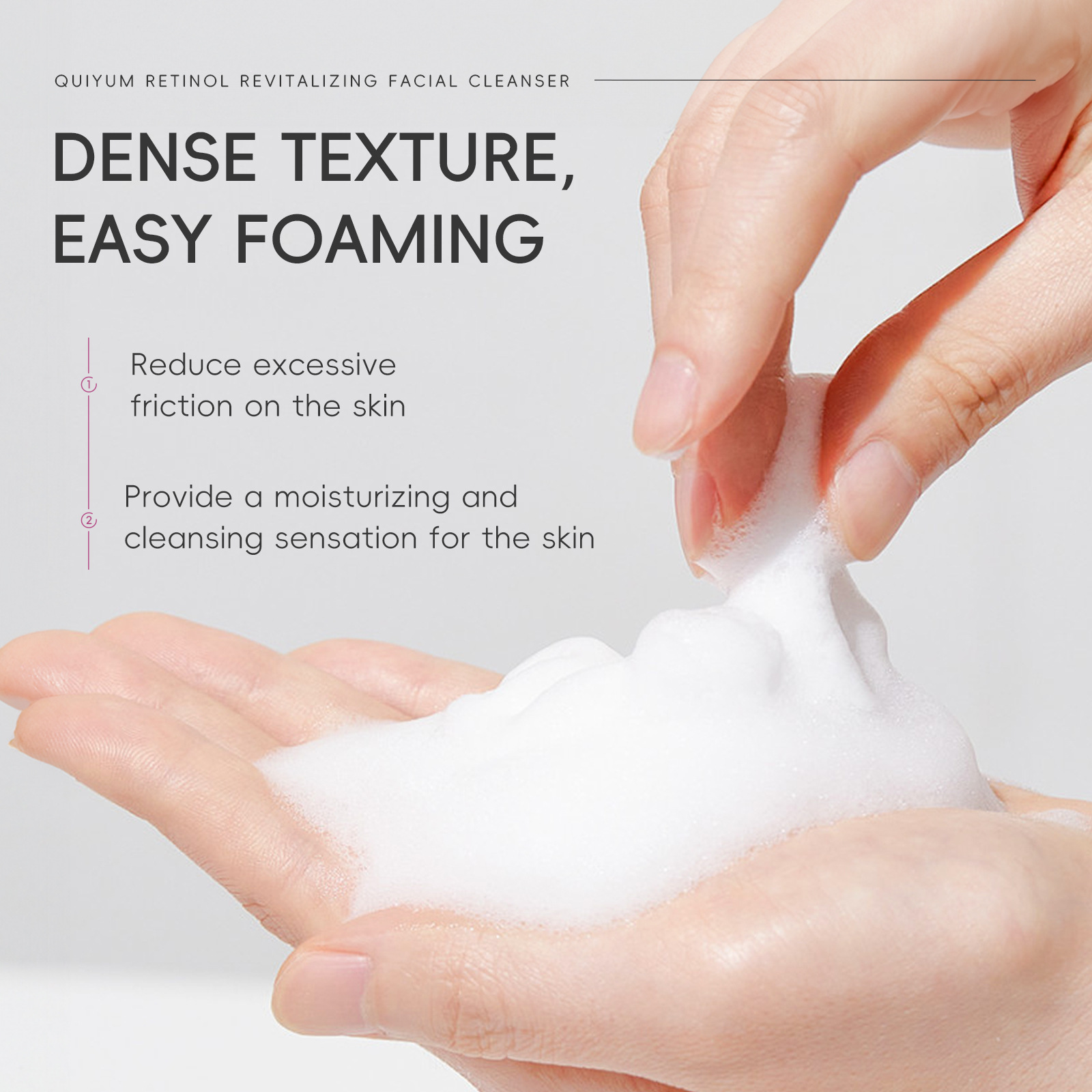 QUIYUM Retinol Facial Cleanser 50g, a cross-border skincare manufacturer, is a pore-cleansing, hydrating and moisturizing facial cleanser Application Scenario