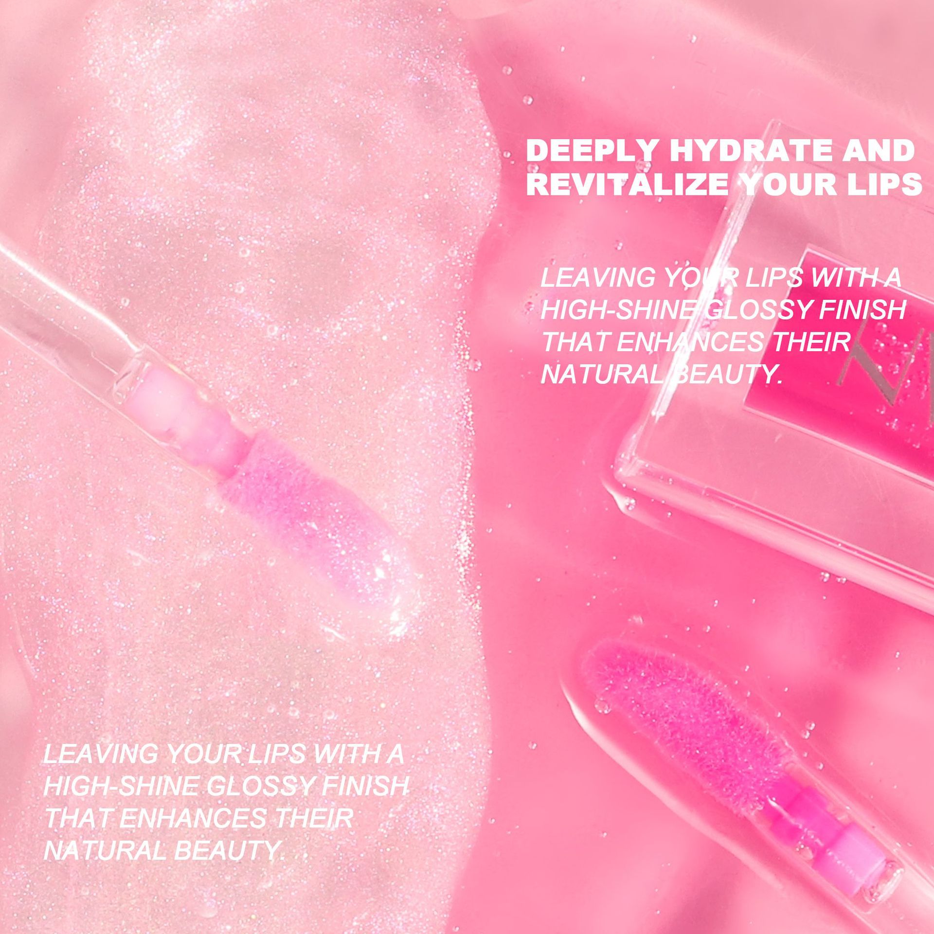 Dudu Lip Gloss handaiyan Cross-border Makeup Transparent Thermochromic Moisturizing Mirror Lip Gloss Pearlescent Lip Oil Lip Gloss Specification drawing
