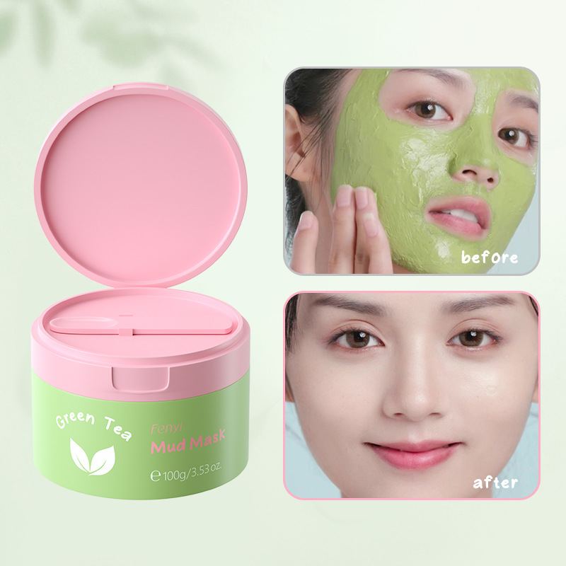 Cross-border fenyi Green Tea Mud Mask 100g(Indonesian Version) Cleansing, Hydrating and Moisturizing Skin Care Product Manufacturer in stock full figure