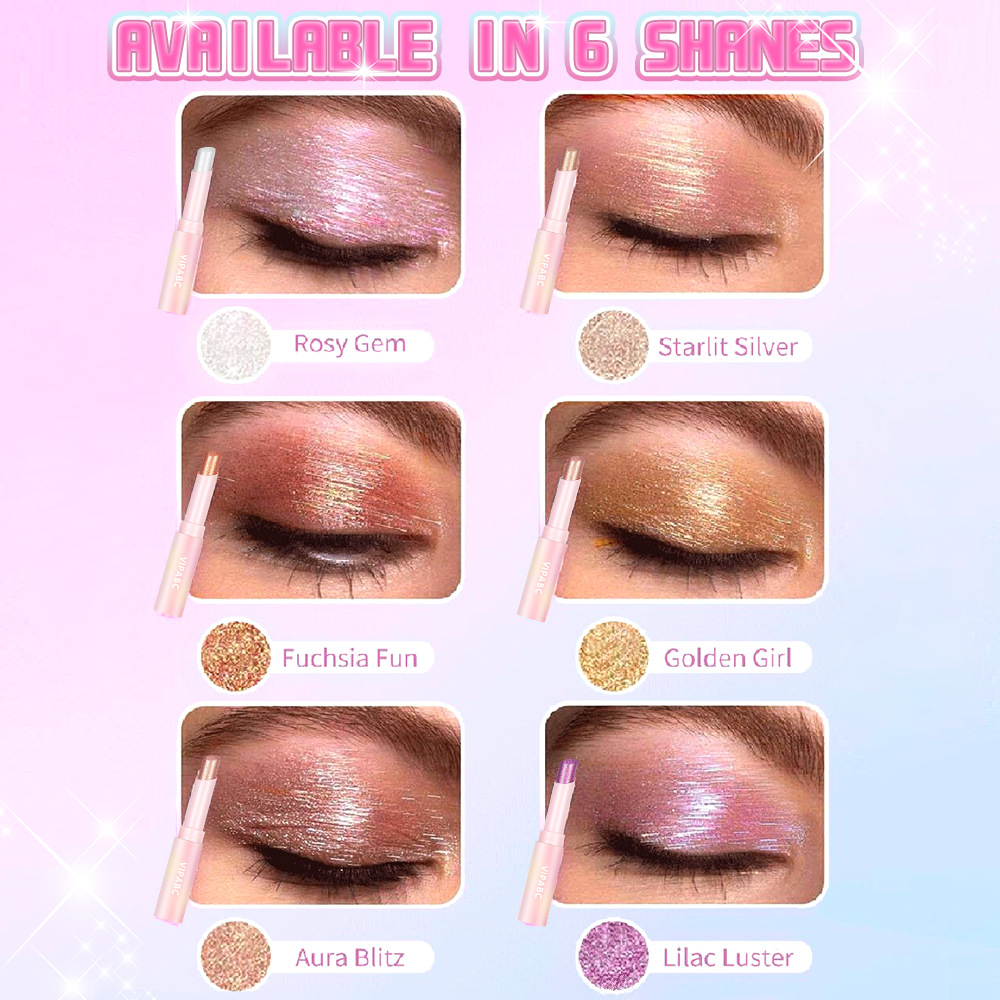 Cross-border bestseller Crystal jelly high-gloss eyeshadow stick, super shiny multi-color eyeshadow high-gloss stick, Galaxy fine flash, explosive flash Specification drawing