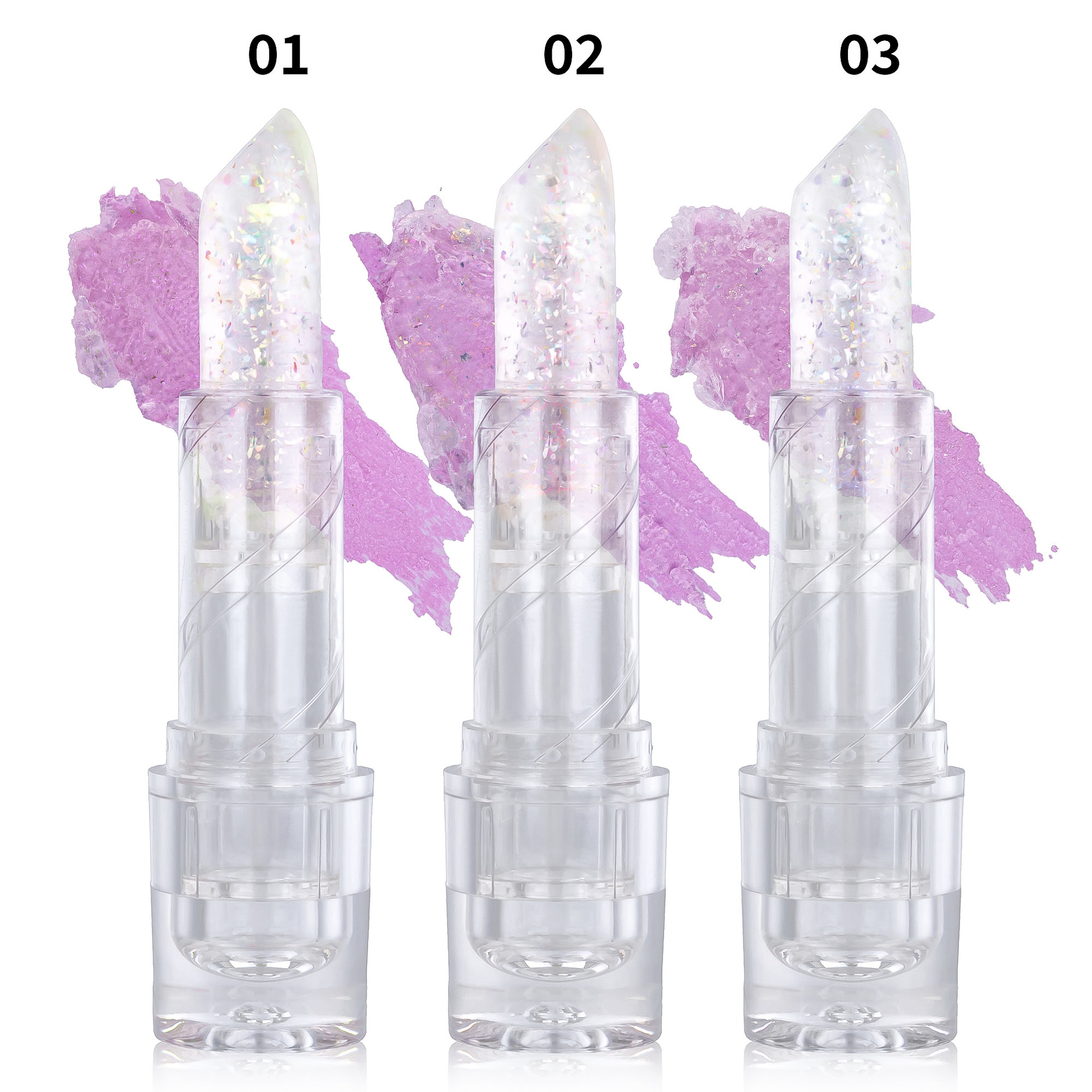 SHCOETY Cross-border 3-color temperature-changing Lipstick Set Flash Anti-Cracking Long-lasting Moisturizing Lip Oil Hydrating Jelly Lipstick Item Picture
