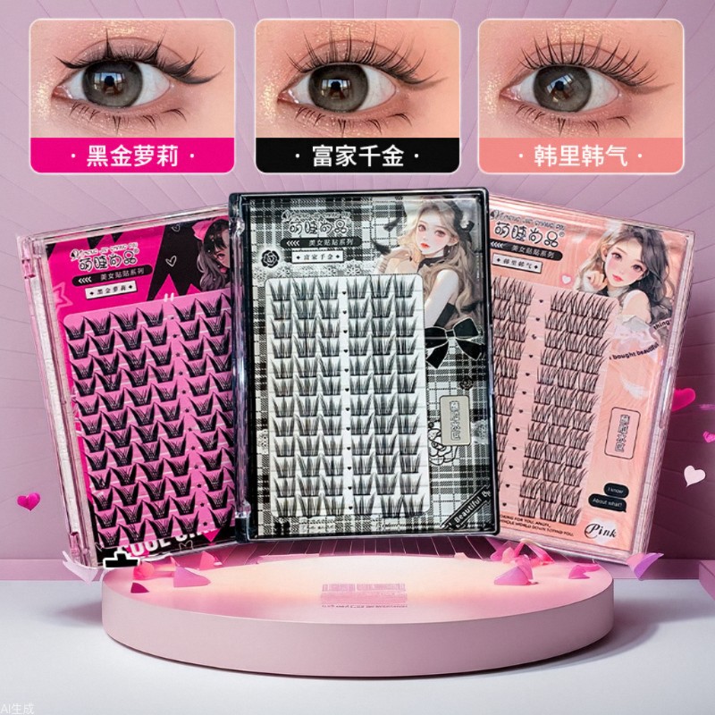 Mengjie Shangpin Korean girl Group Beauty Sticker Series Korean-style cat paw girl Group Barbie comic false eyelashes full figure