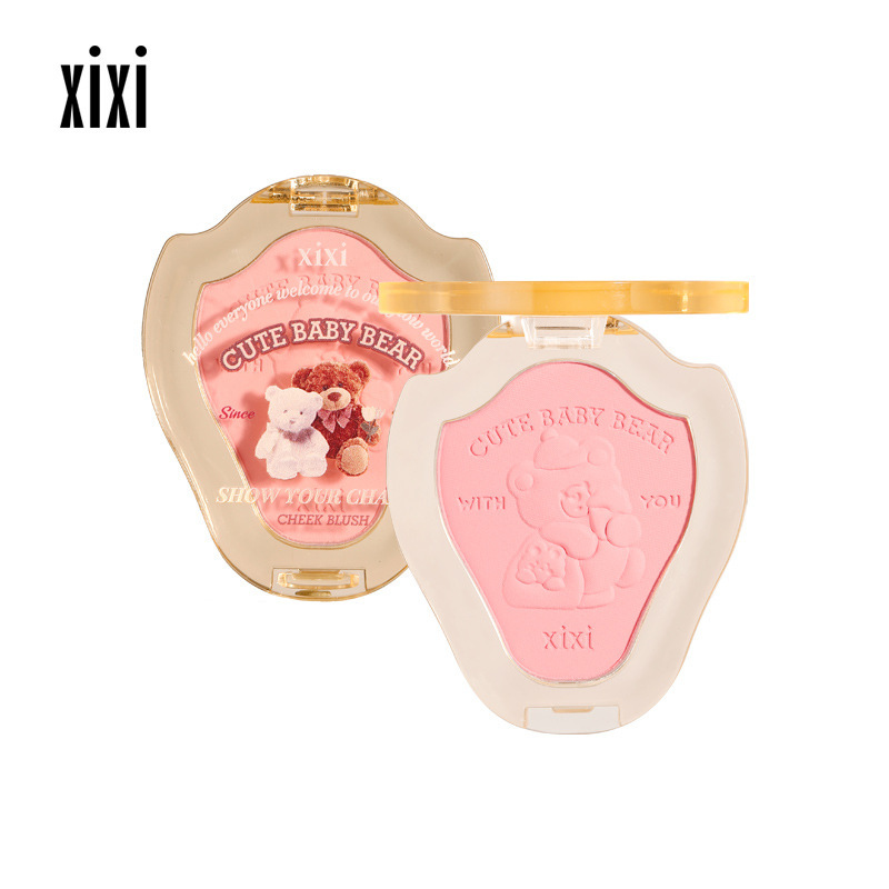 Makeup: xixi, a working bear, anti-inner competition, single-color blush, natural nude makeup, brightening and contouring cheeks, matte purple peach blush Item Picture