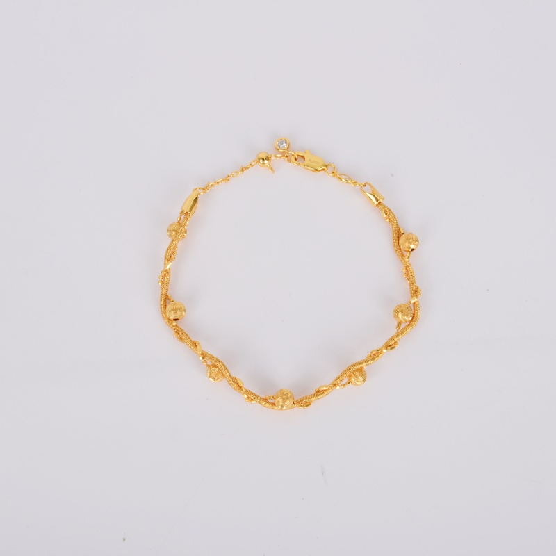 复古金色双层小圆珠手镯精致气质小众高级感叠戴手饰