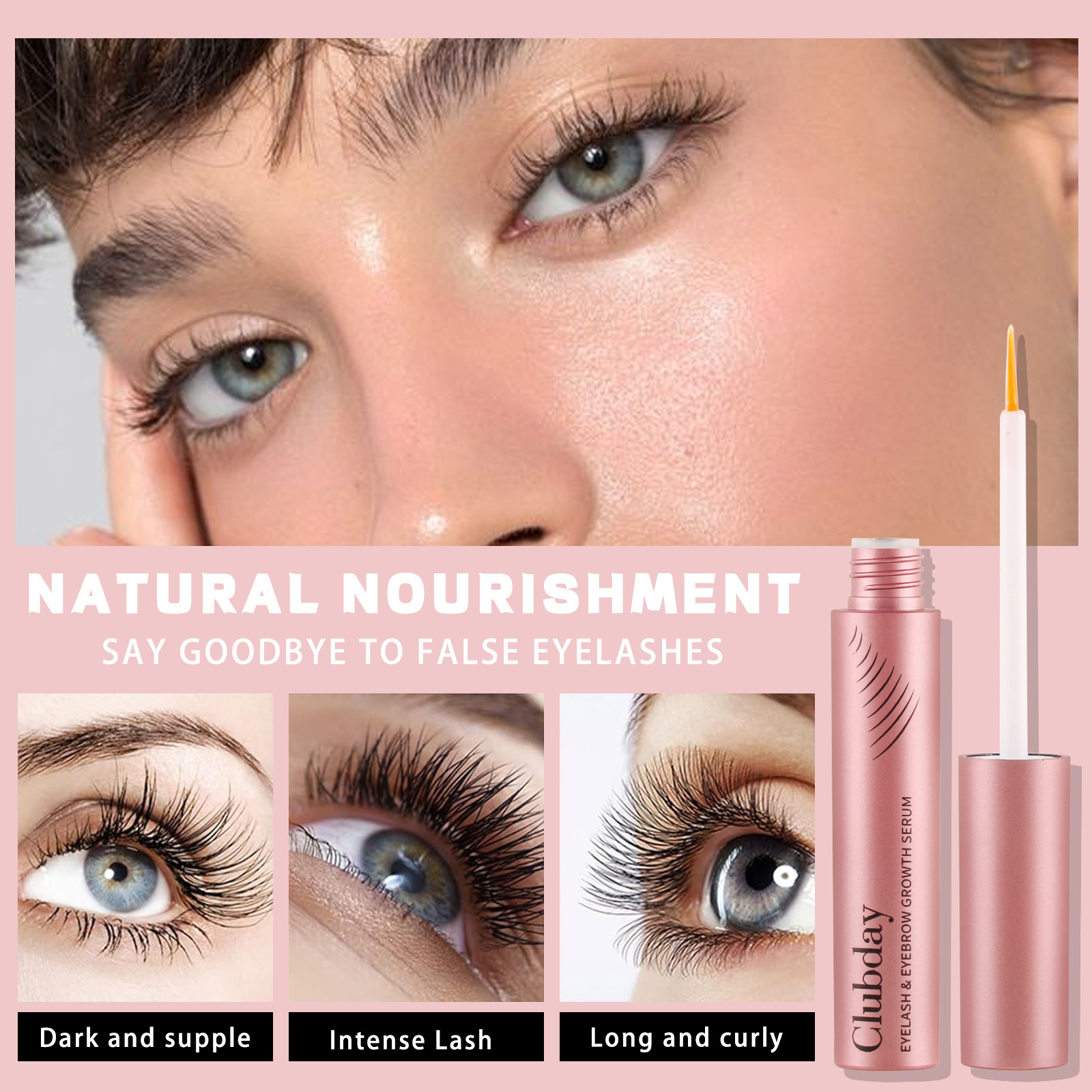Clubday Makeup Transparent Eyelash Care Liquid 3.8ml Natural Eyebrow Thickening Eyelash Curling and Lengthening Liquid full figure