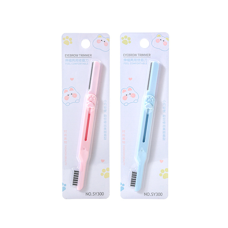 LMLTOP Eyebrow Comb, double-head, two-in-one, telescopic and dual-purpose eyebrow scraper wholesale SY300 Item Picture