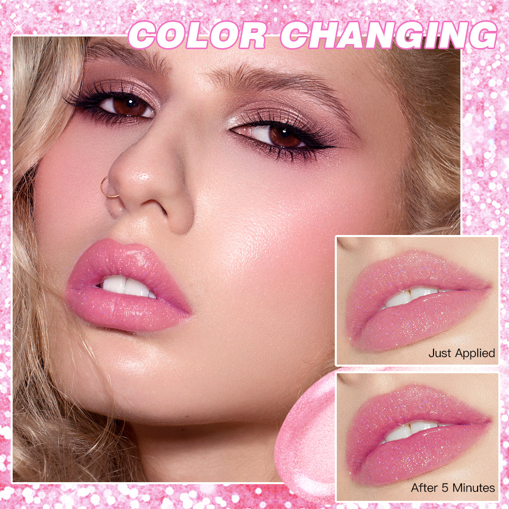 QIBEST Sparkling Jelly Thermochroma Lipstick Hydrates and moisturizes, reduces lip lines, prevents dryness and cracking, and does not stick to cups or change color Specification drawing