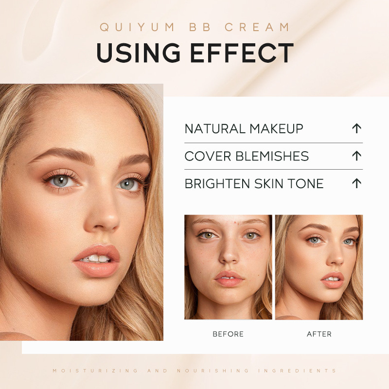 Cross-border QUIYUM BB Cream 30g (Color Box) Hydrating, Moisturizing, natural, clear and long-lasting makeup product Application Scenario