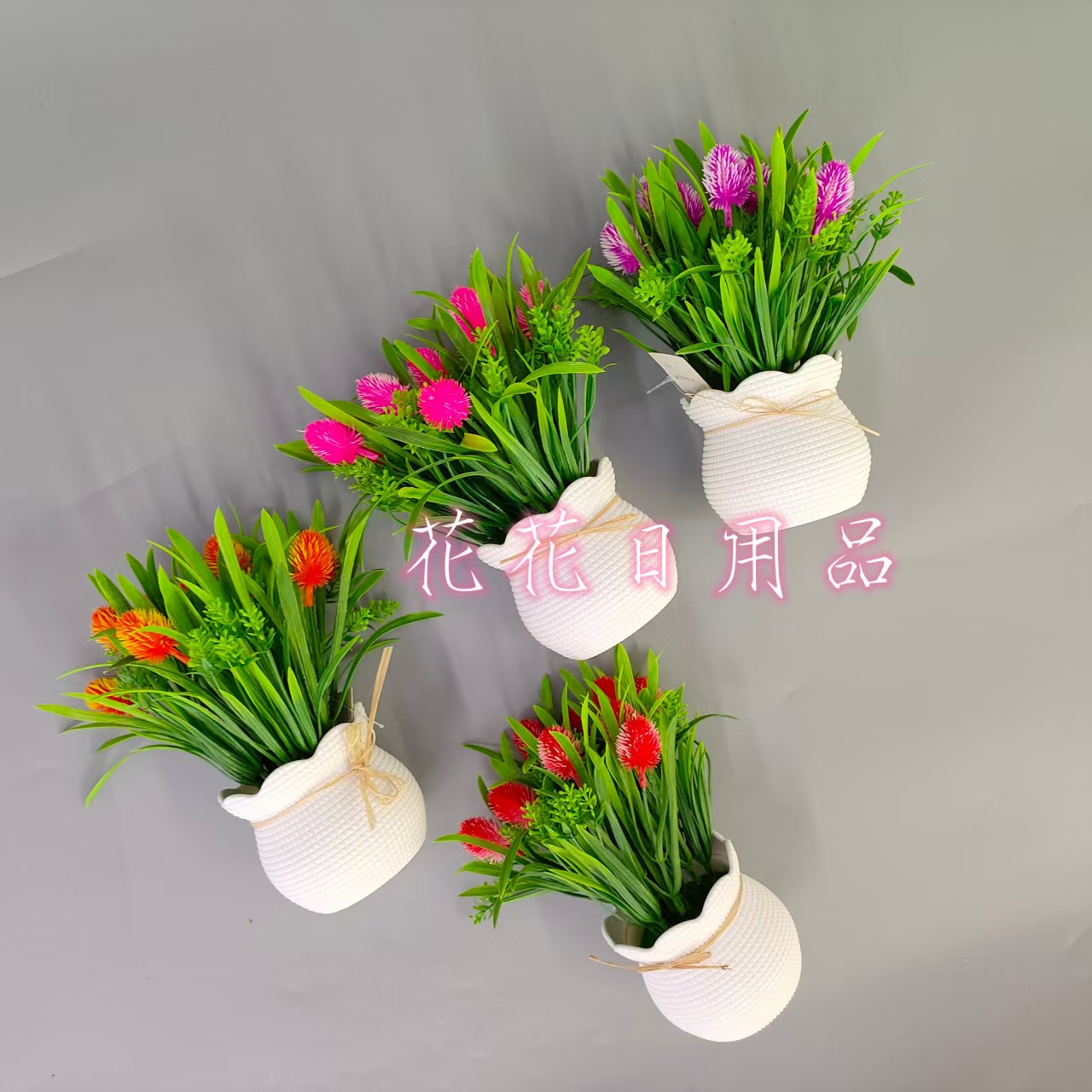 Artificial flowers, fake flowers, bonsai, plastic POTS, fruit ornaments and decorative items full figure