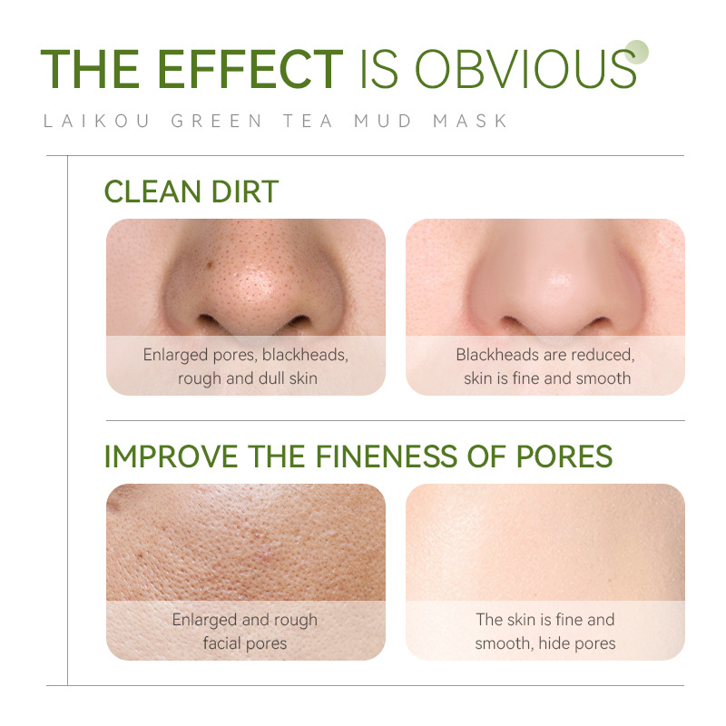 laikou Green Tea Mud Mask 100g Cleansing, Hydrating and Moisturizing Mask Mud wholesale Cross-border New Product Application Scenario