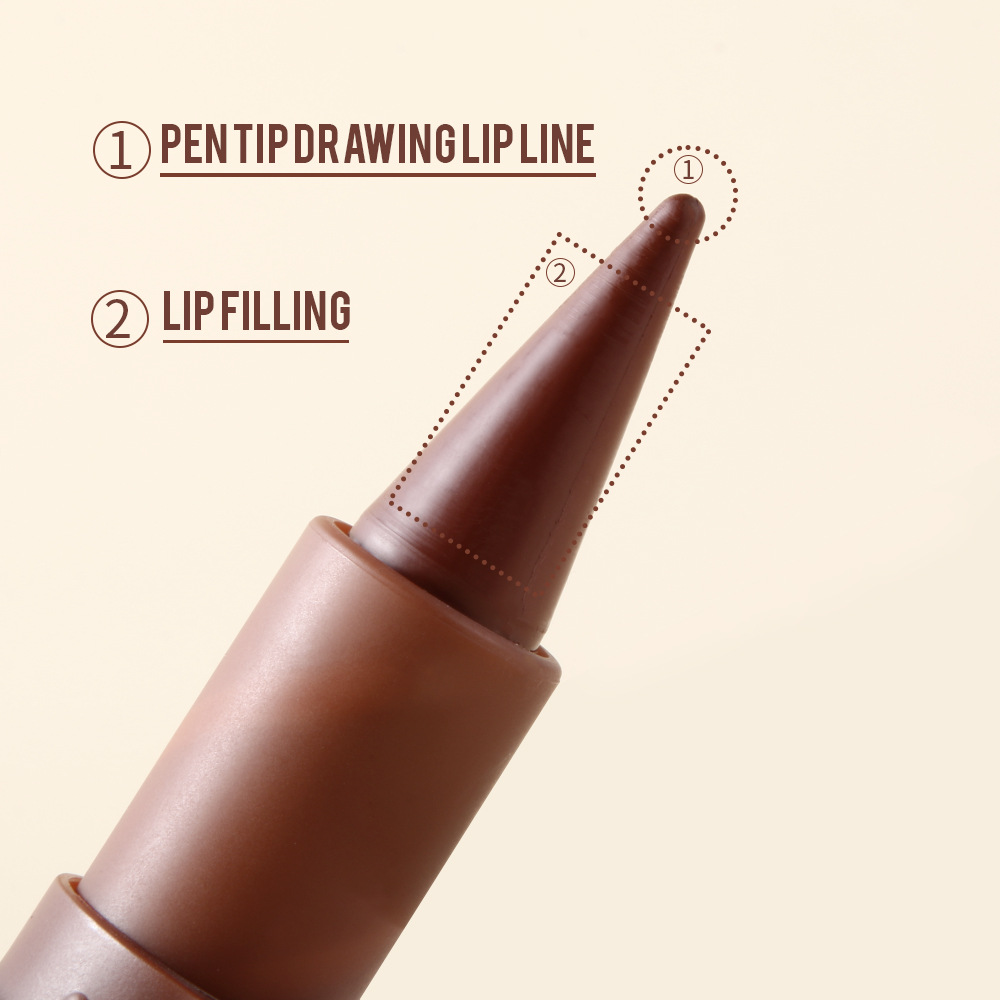 Matte lipstick, earth tone eyeshadow cream for autumn and winter, gradient blend lip liner lip combo details Picture