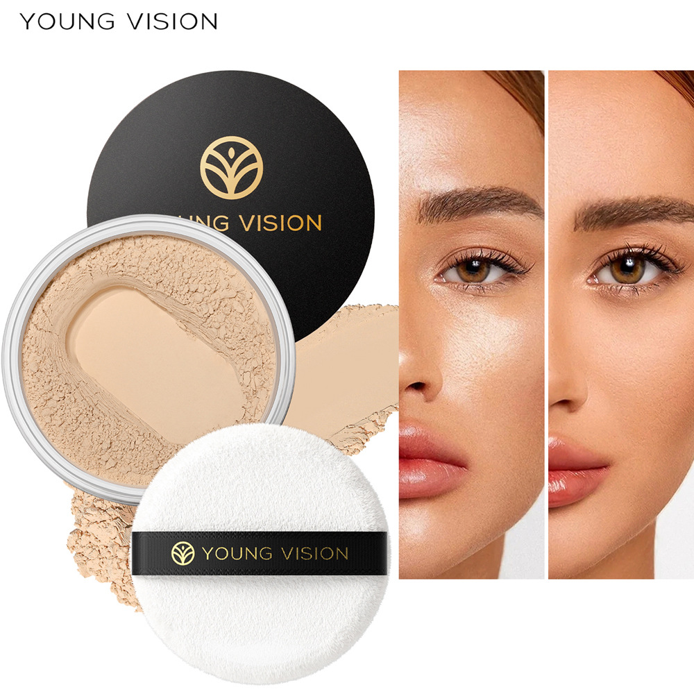 YOUNG VISION Setting loose powder is not prone to powder sticking, breathable, fine and not easy to smudge. It is a matte contour powder full figure