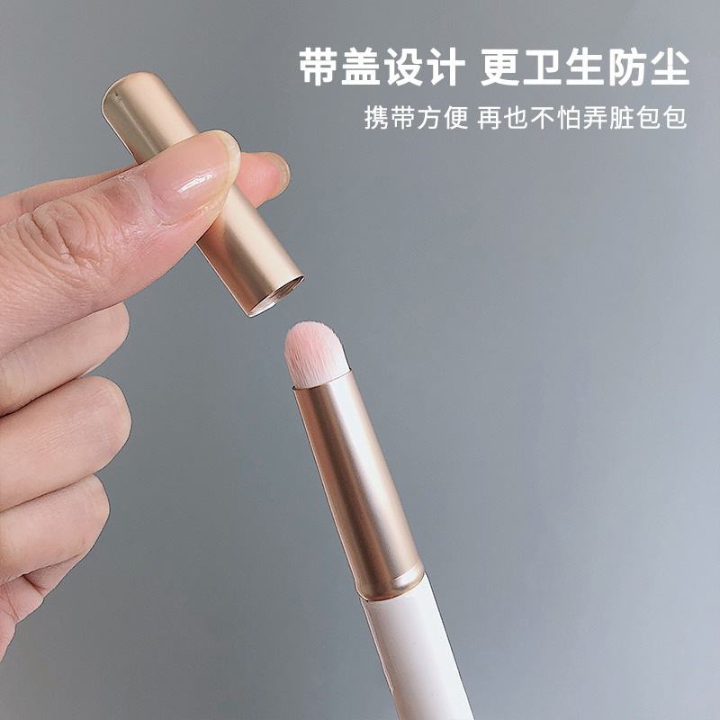 Wholesale of new mini round-head lip brushes with caps, single portable lipsticks, lipstick brushes, smudging brushes and makeup brushes Specification drawing