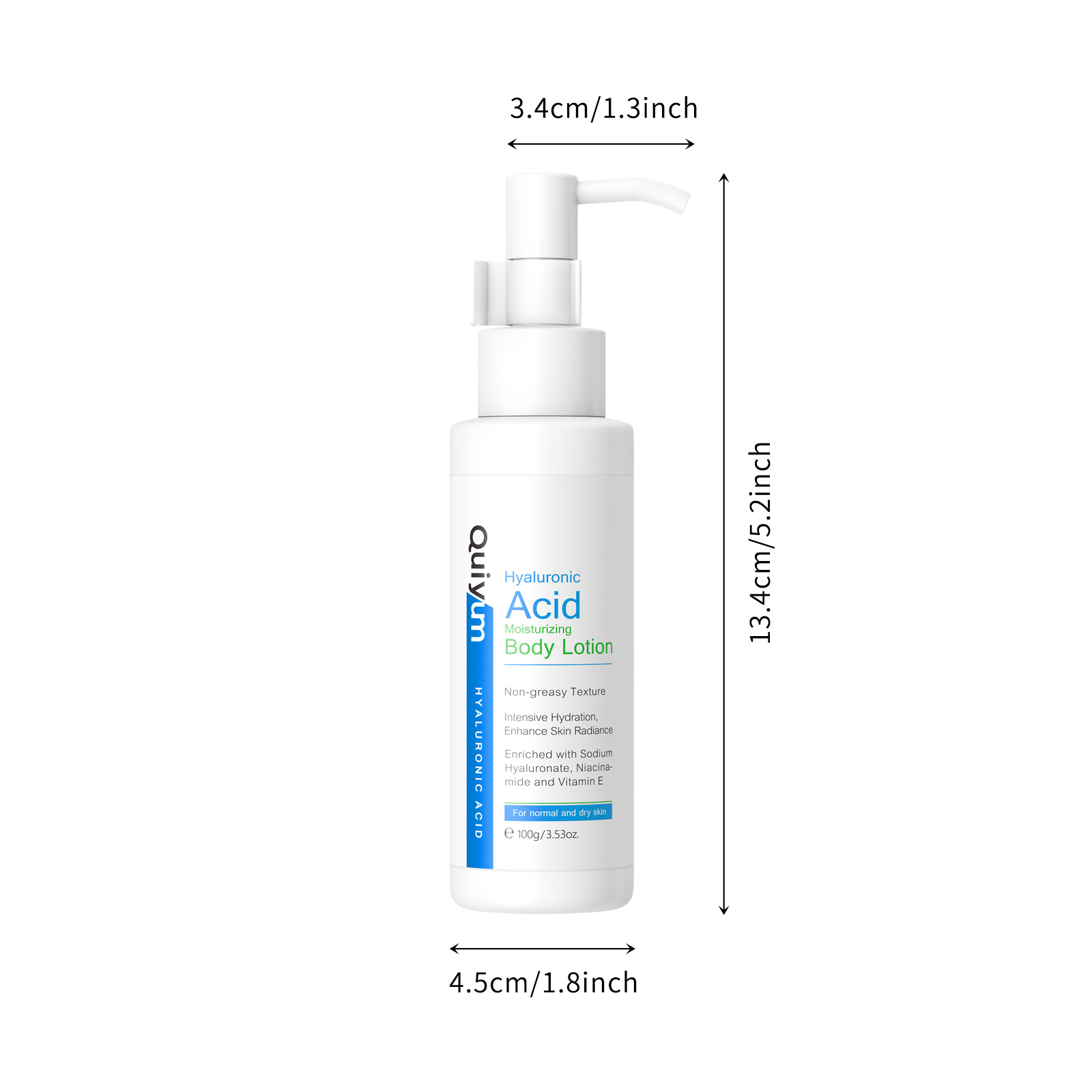 QUIYUM's new cross-border product, 100g hyaluronic acid Body Lotion, is available for wholesale from the manufacturer to hydrate, moisturize and nourish the skin Item Picture