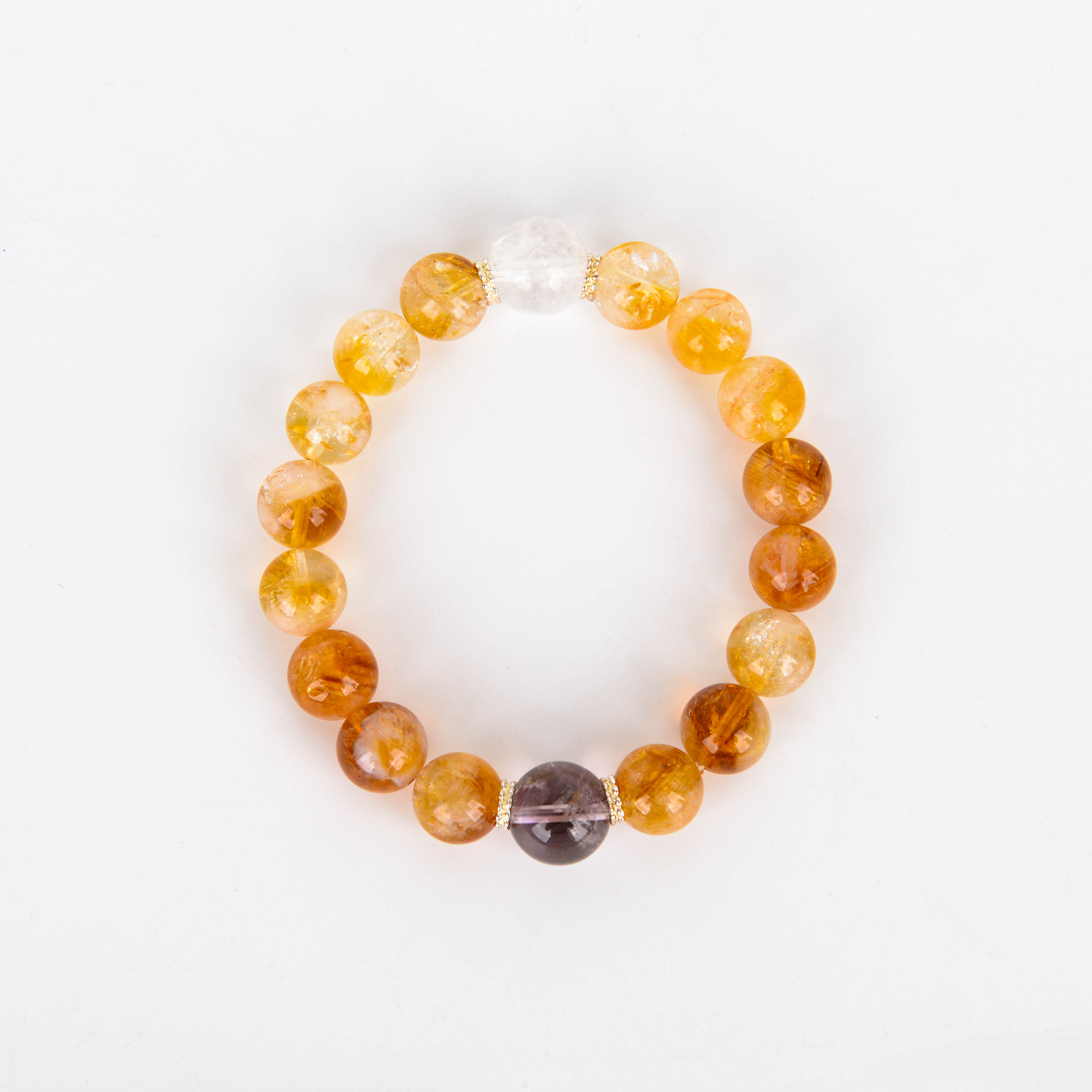 日进斗金天然黄塔晶水晶手链女小众高级感暴瀑黄虎眼水晶手串手饰