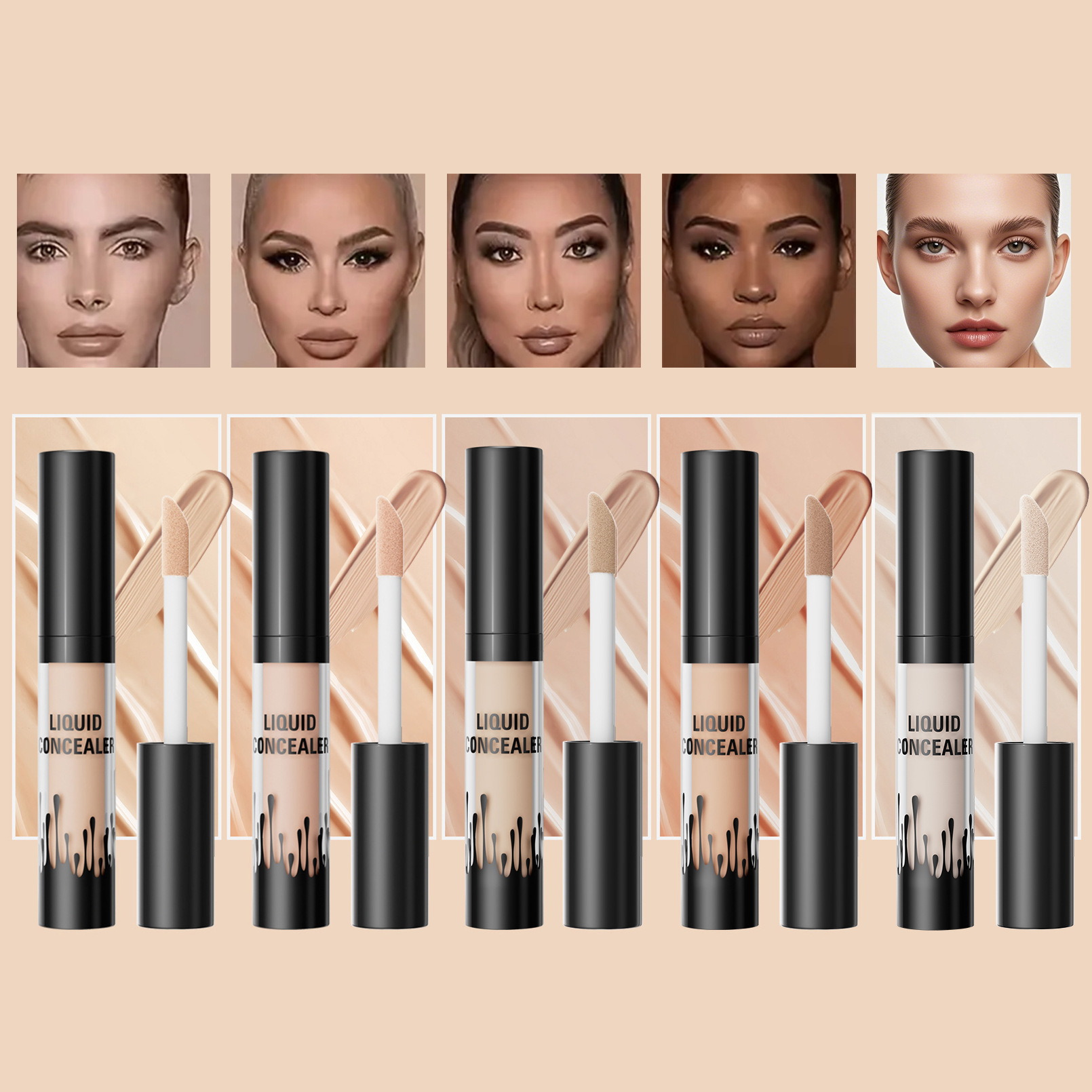 Hellokiss Cross-border Natural Blemish and Acne Mark Concealer is waterproof, sweat-resistant, light and snug, and suitable for tattoo concealer Specification drawing
