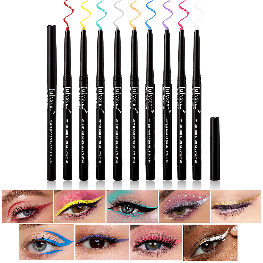 Julystar long-lasting Waterproof and non-smudging colorful eyeliner Gel Pen for export, exclusively for wholesale of easy-to-apply eye makeup Specification drawing