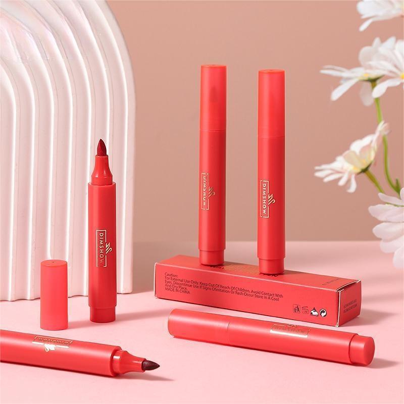 Cross-border DIMSHOW lipstick, water lip liner, lip gloss pen, matte finish, not easy to stick to cups, dye lip liquid Specification drawing