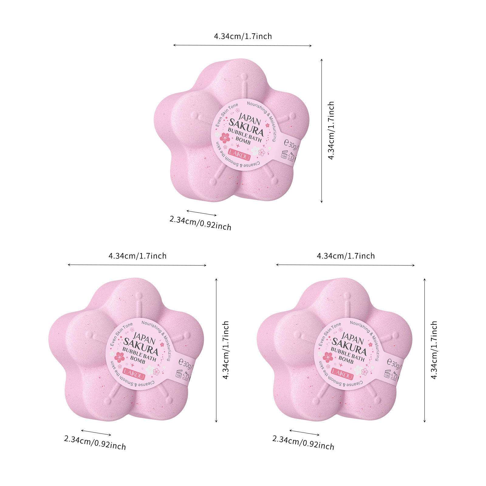 LAIKOU Cherry Blossom Bath 3-piece Set, Moisturizing, Hydrating and Nourishing Lotion, Cross-border English supply Item Picture