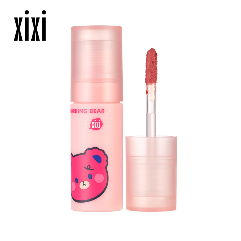 xixi Heartbeat Velvet Mist Air Lip Gloss, Cute Strawberry Bear Soft Mist Lip Mud, makes the lips look fair and tender in autumn and winter without showing lip lines Item Picture