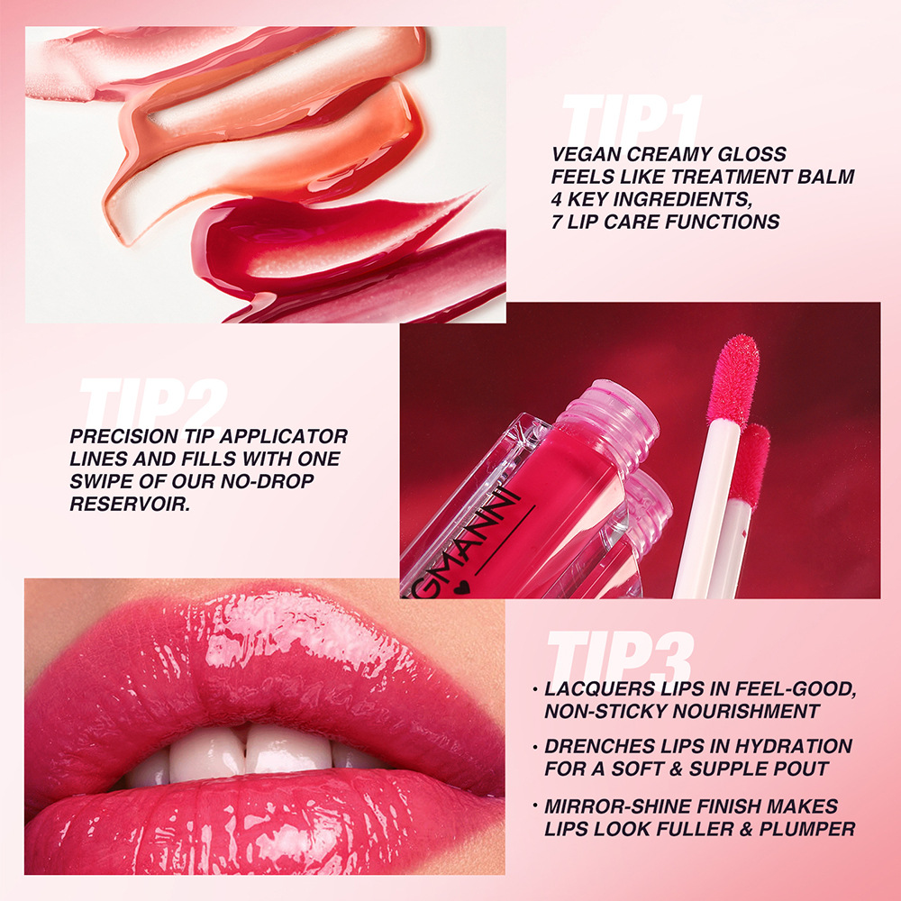 Langmanni 12-piece Lip Gloss Set, Lip Gloss, Lip Blush and Glossy Lip Gloss Gift Box Set Specification drawing