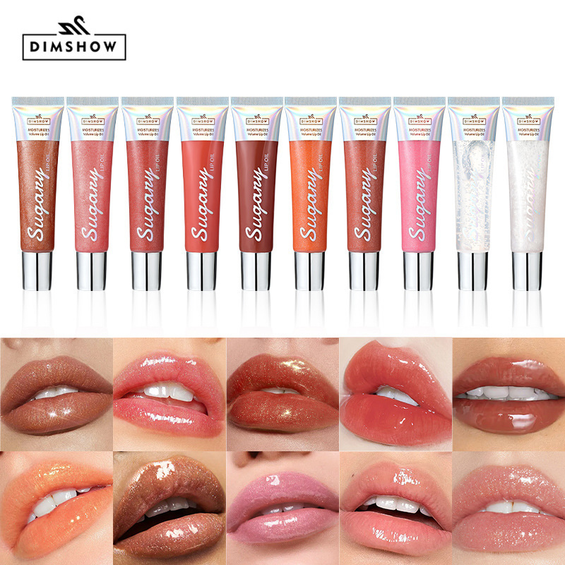 DIMSHOW Sparkling Lip Gloss, Pearl Lip Gloss, Brightening Tube Lip Gloss full figure