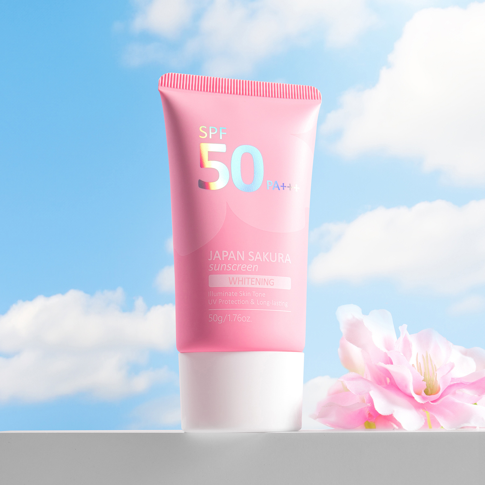 Cross-border LAIKOU Sakura sunscreen Brightening Edition 50g Hydrating and Moisturizing Skin Care Product wholesale full figure