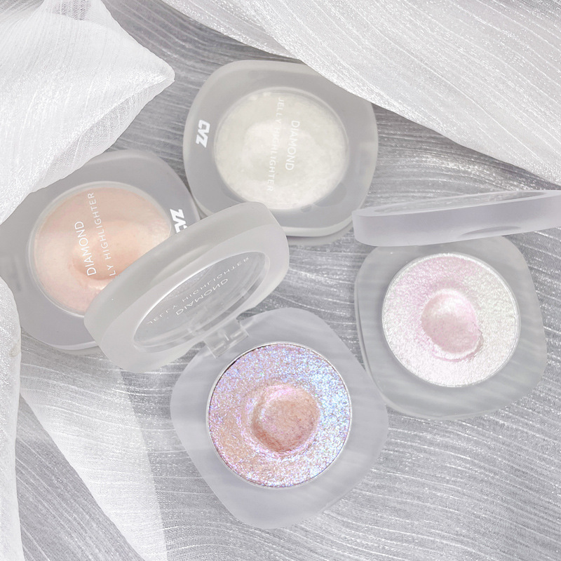 CVZ Highlighter Contouring Plate, Highlighter Powder Compact, Mashed Potatoes, Diamond Highlighter Powder, Gradient Highlighter Nude Makeup, brightening and sparkling girls Specification drawing