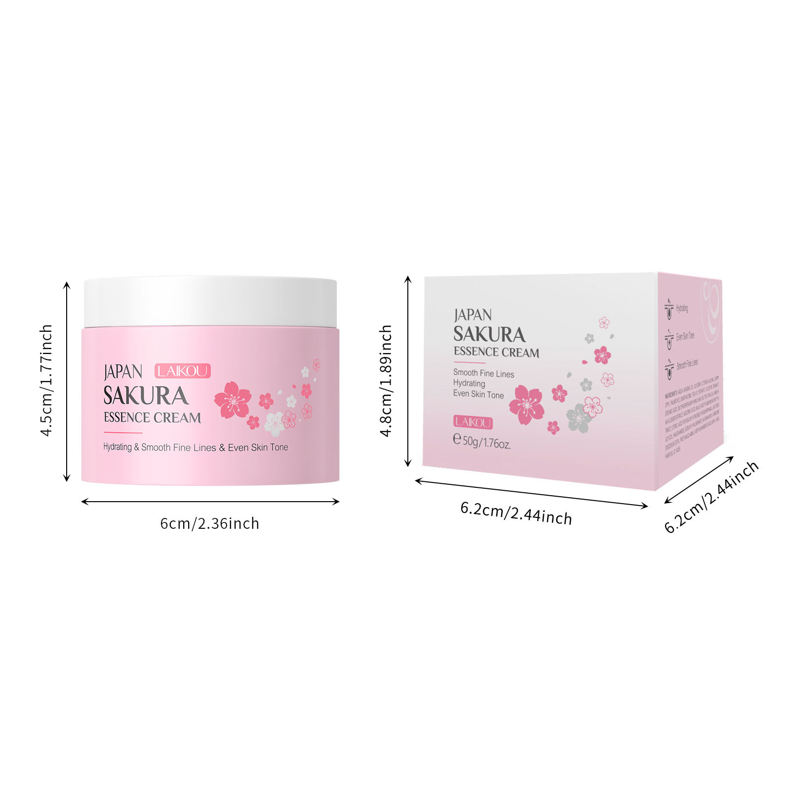 Cross-border new product Laikou Cherry Blossom Cream 50g Hydrating, Moisturizing and nourishing face cream manufacturer supply, one-piece consignment of skin care products Item Picture