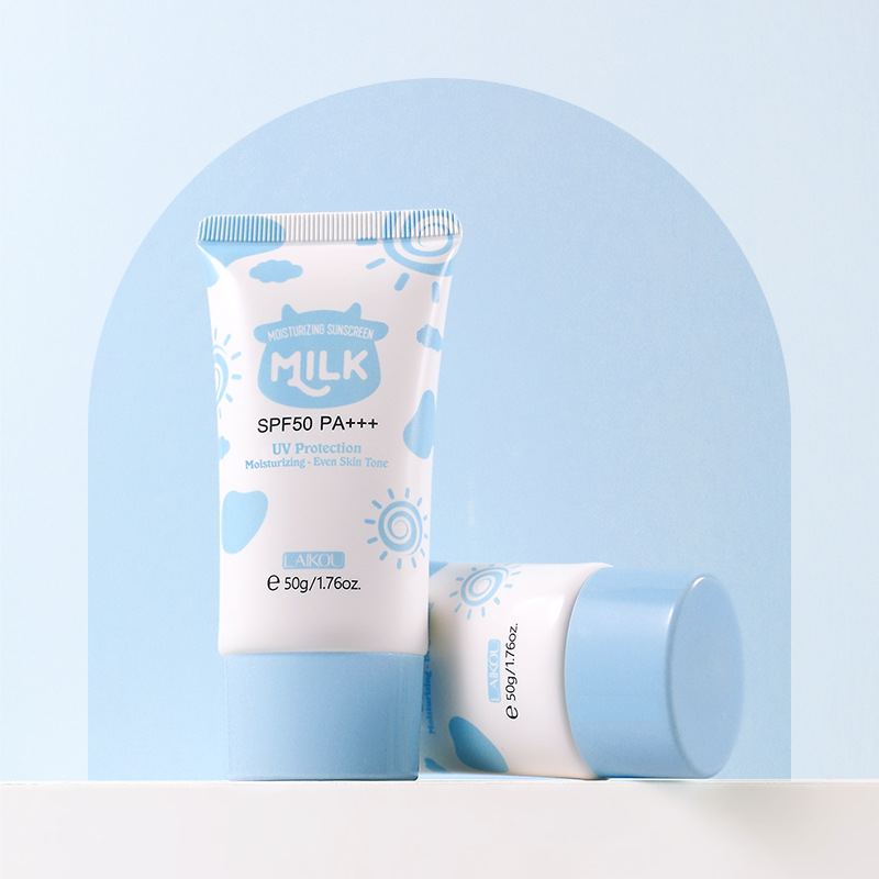 Cross-border manufacturer laikou Milk sunscreen 50+ Isolation Primer Moisturizing Hydrating Cream Application Scenario