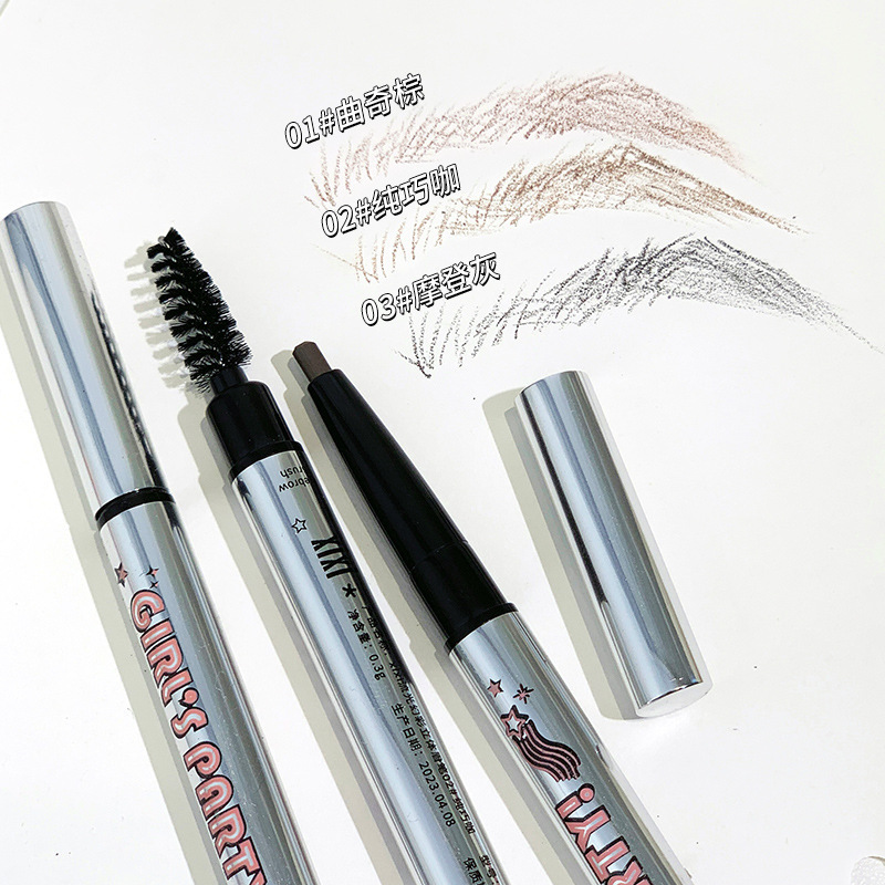 This natural and non-fading, three-dimensional eyebrow pencil has a natural misty feel and comes with an eyebrow brush. It is portable and easy to handle, suitable for beginners in eyebrow shape Specification drawing