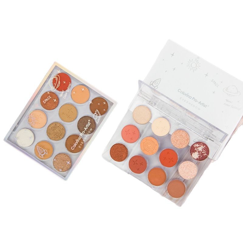 Cross-border 12-color eyeshadow, pink series, earth tones, matte, pearlescent, fine and non-flying powder eyeshadow palette cosmetics wholesale Item Picture