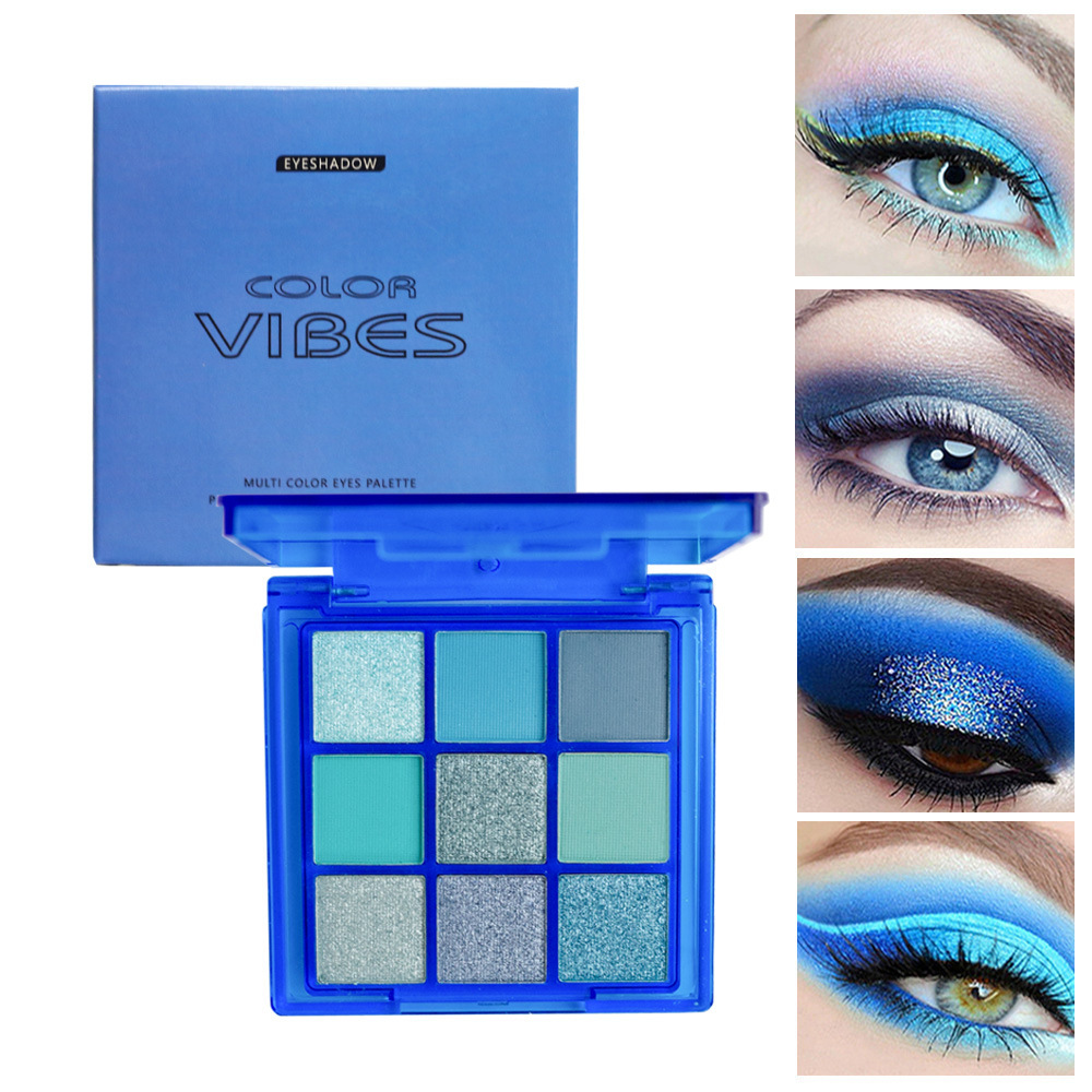 COOL STORY Blue Witch 9-color Eyeshadow Palette fang Sweat Klein Blue cos Stage Festival Colorful Makeup full figure