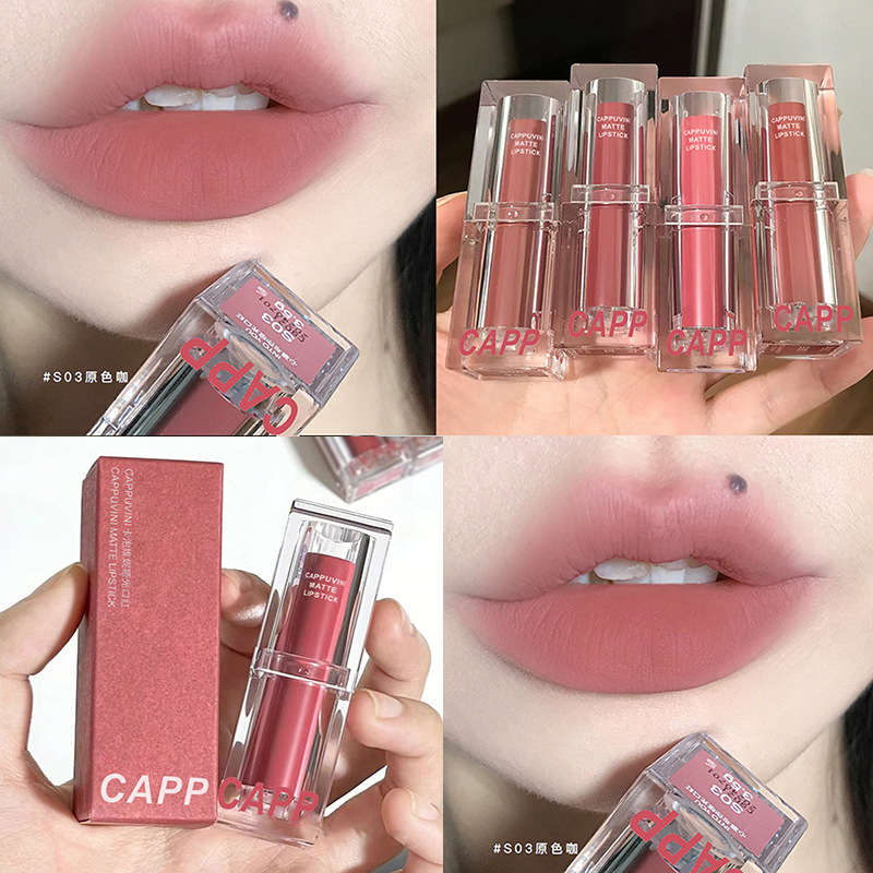 Cappuvini transparent acrylic lipstick matte matte Romantic Lipstick Cinnamon White Peach Oolong Student Whitening Specification drawing