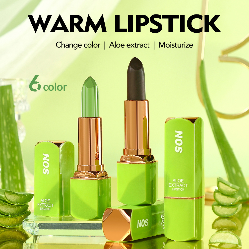 warm lipstick Cross-border NOS Aloe Vera temperature-changing Lipstick Lipstick does not stick to the cup and provides long-lasting moisturizing and nourishing lip lines full figure