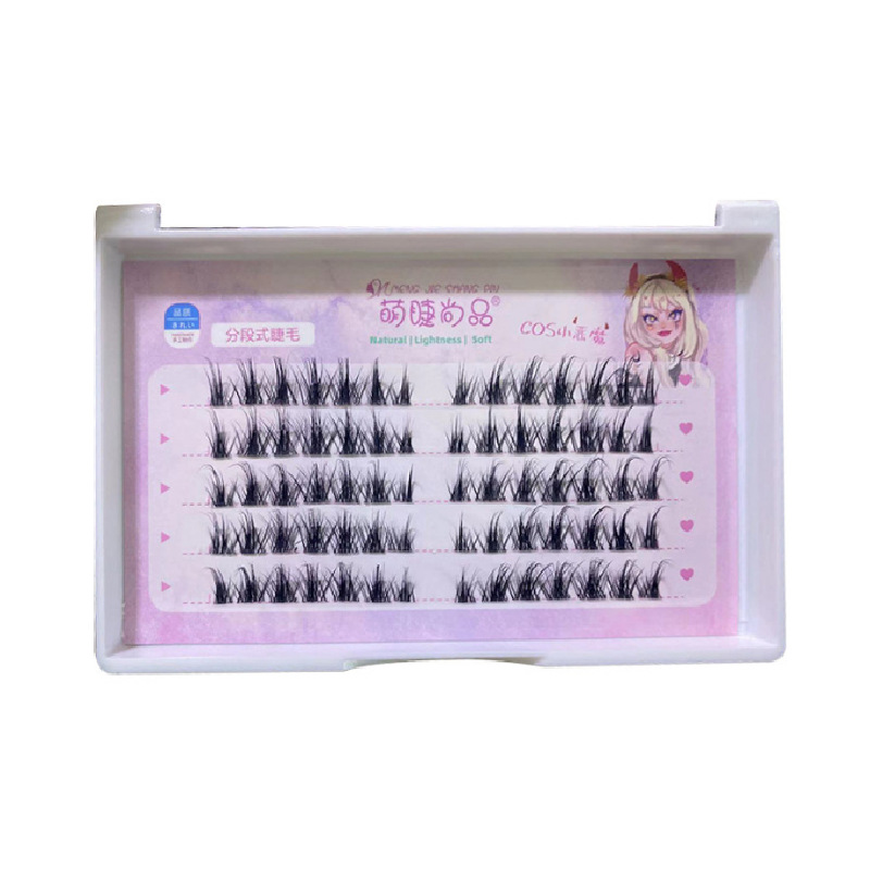 The Mengjie Shangpin Little Devil Fairy Super Thin Transparent Stem K8 has been cut into sections. The thick and realistic false eyelashes are comic Item Picture