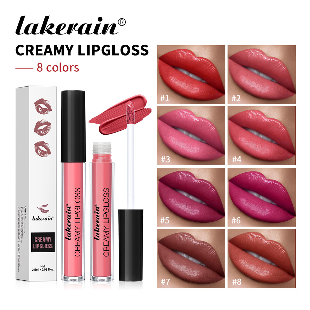 Lakerain Cross-border 8-color matte lip gloss Cream matte Lip gloss full figure