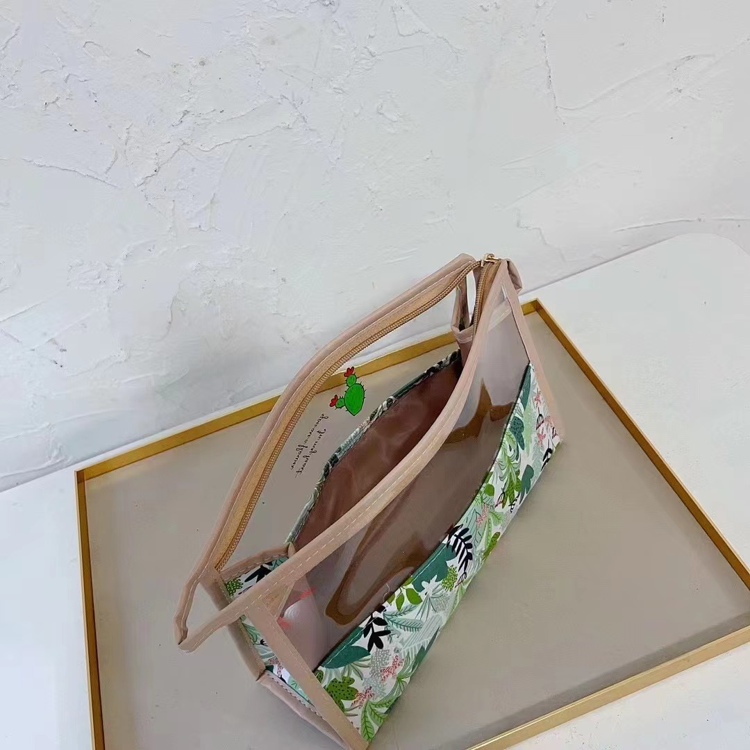 Transparent pvc storage bag, cosmetic bag, three-dimensional hook bag, portable waterproof toiletry bag, fresh and clean details Picture