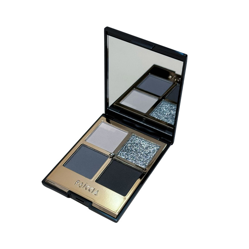 FAICCIA Mojito Four-color Eyeshadow Sparkling Pearlescent powder Brown earth tone smoky matte brightening eyeshadow palette Item Picture