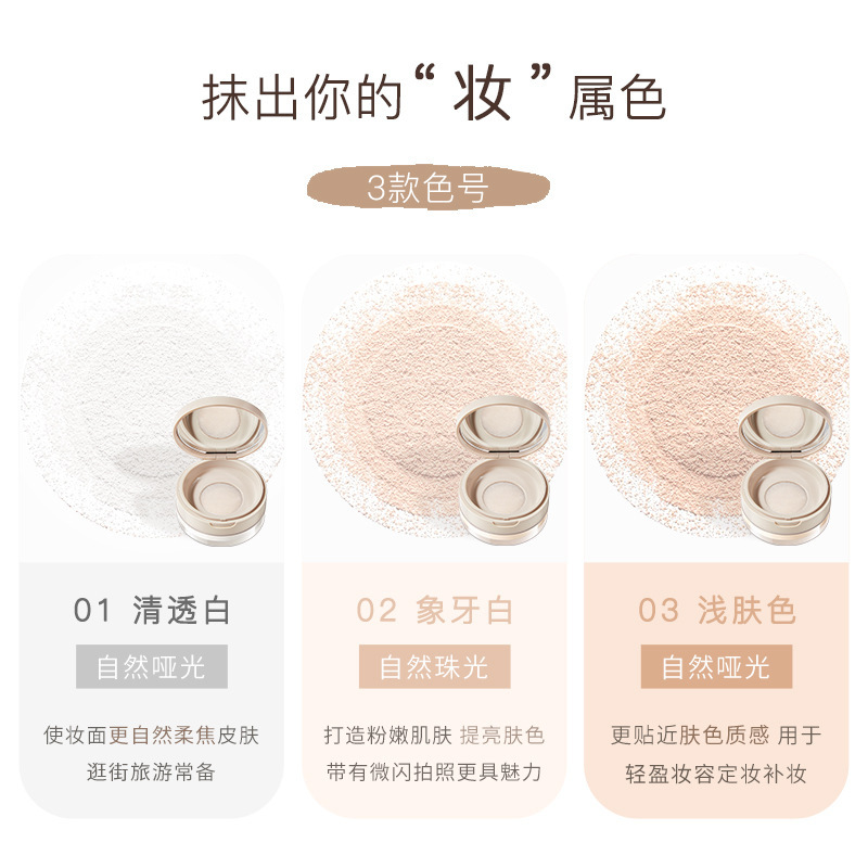 NOVO Makeup Soft Focus long-lasting Powder, loose powder, matte concealer, long-lasting oil-control, water-resistant, sweat-proof, non-smudge setting powder Application Scenario