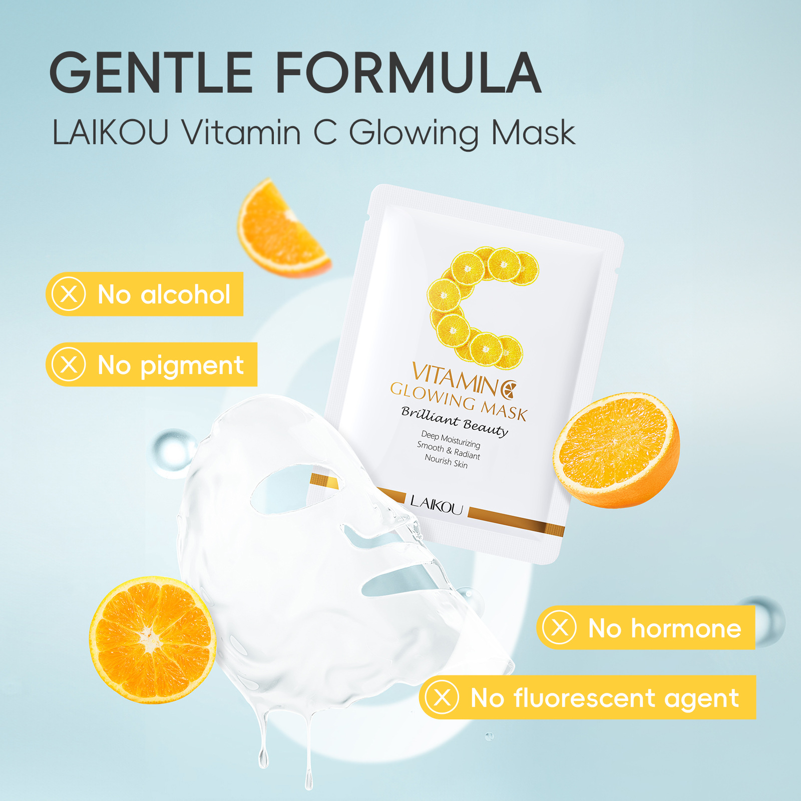 Cross-border new product Laikouwei c Radiance Mask 25g Hydrating and Moisturizing Patch Mask in stock manufacturer English packaging details Picture