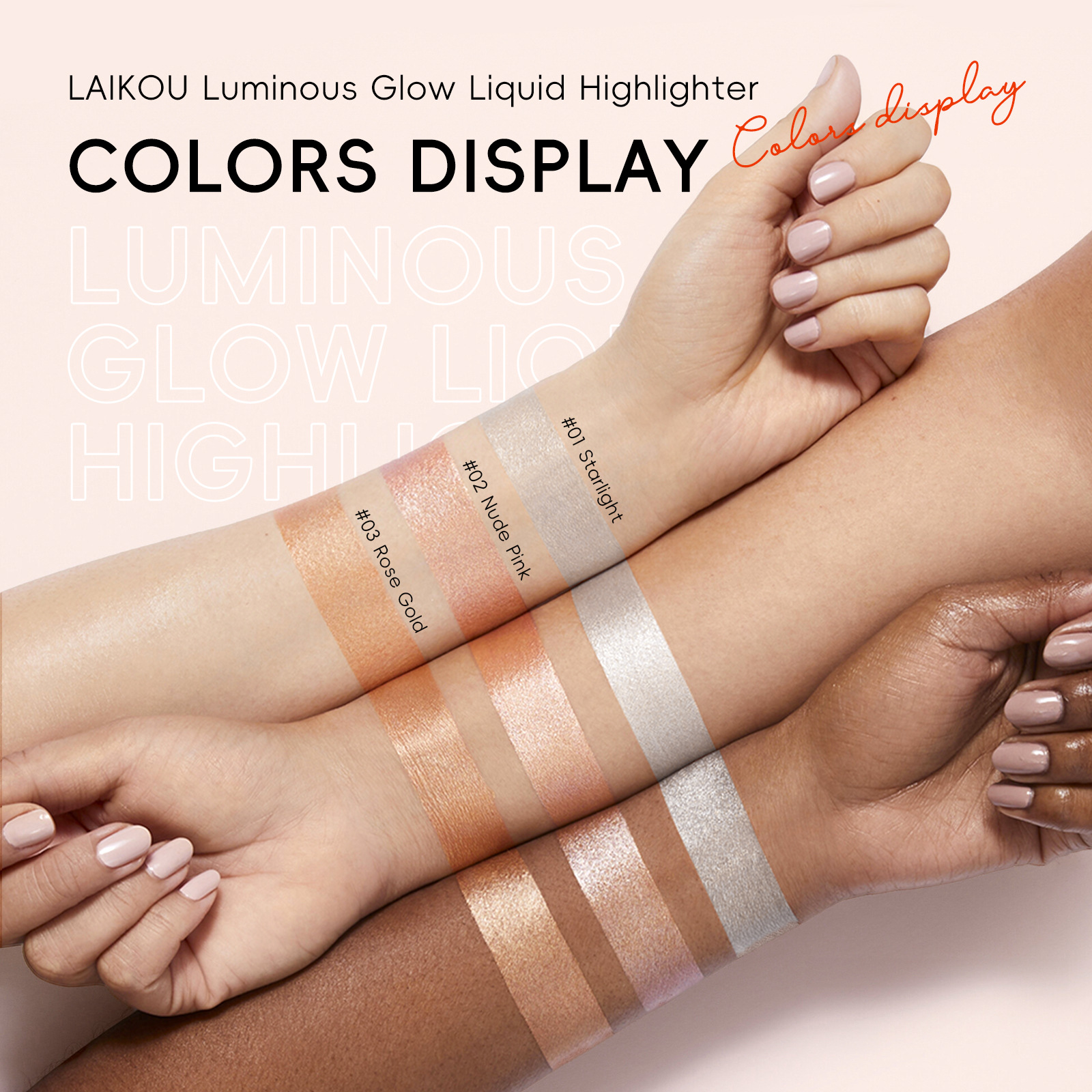 LAIKOU High-gloss Cream 10g (Color box) from cross-border manufacturer, available in 3 colors for covering blemishes and facial contouring Specification drawing