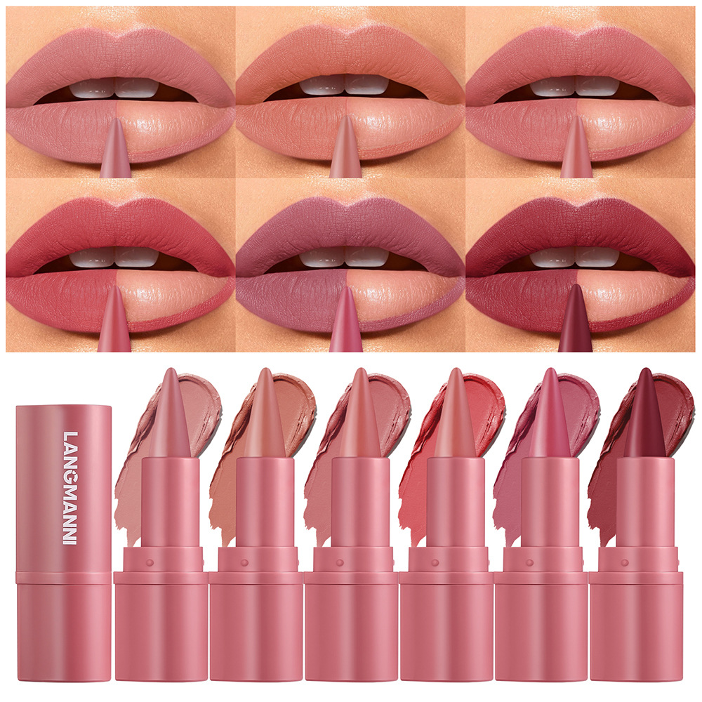 LANGMANNI's new multi-functional lip liner lipstick pen is available in 6 matte colors details Picture