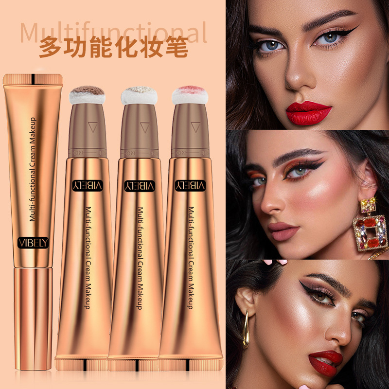 VIBELY Multi-functional Highlighter Contour Brightening Shadow Stick Waterproof Blush Stick Three-dimensional Nose Shadow Cross-border Makeup Application Scenario