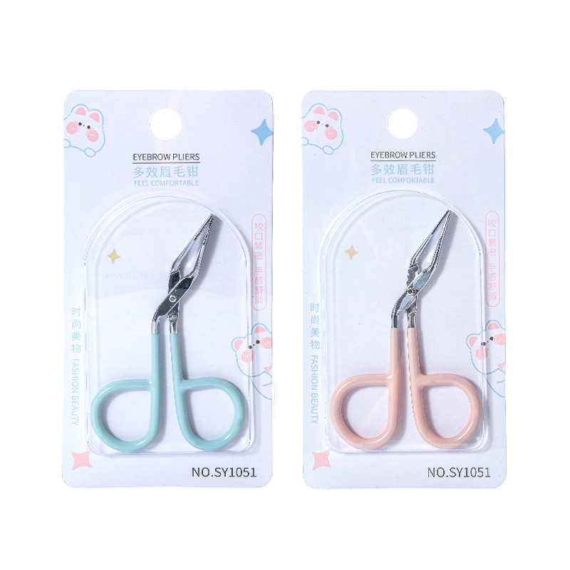 LMLTOP multi-functional eyebrow tweezers, eyebrow shaping pliers, hair plucking, white hair Plucking, crane beak pliers SY1051 Item Picture