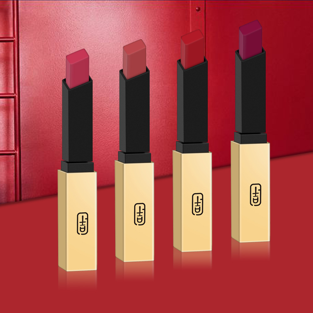VIBELY European and American small gold bar non-stick cup matte Lipstick 16-color gold tube nude lipstick export wholesale beauty products Application Scenario