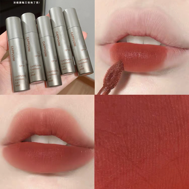 Cappuvini Concentrated Lip Gloss matte lip gloss Velvet nude lipstick does not stick to cups, does not fade, affordable for students details Picture