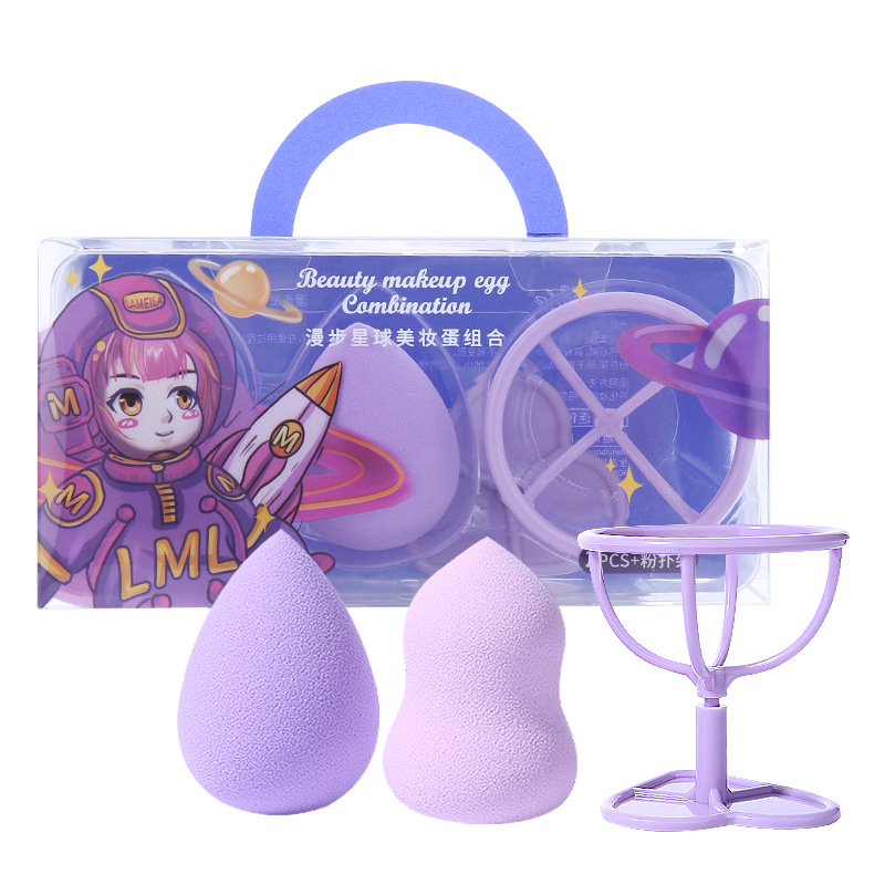 Two large water-soaked water drop powder puff gourd beauty egg gift storage rack A80224 from La Meila Wandering Planet Item Picture